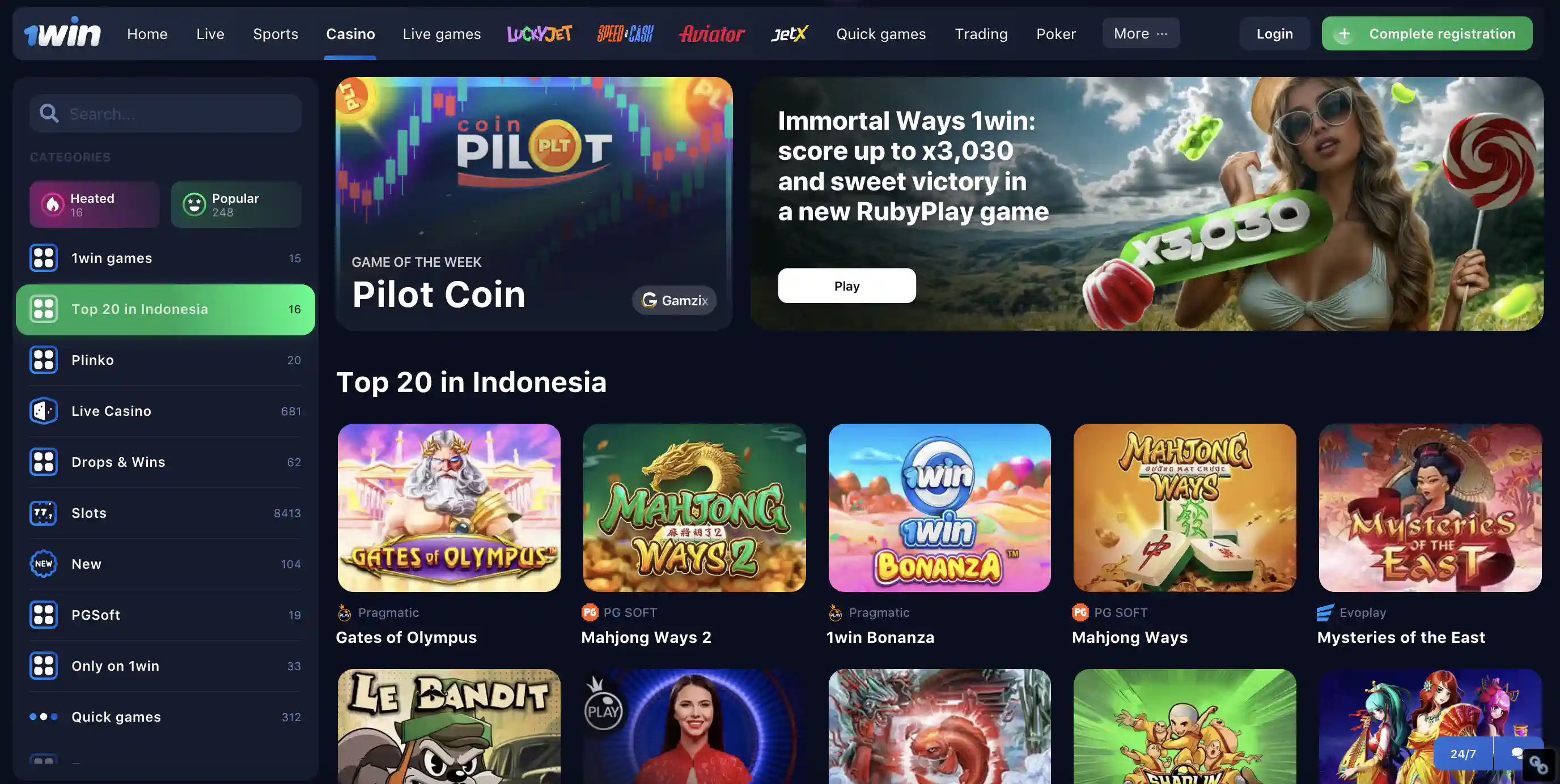 1win games in casino Bangladesh